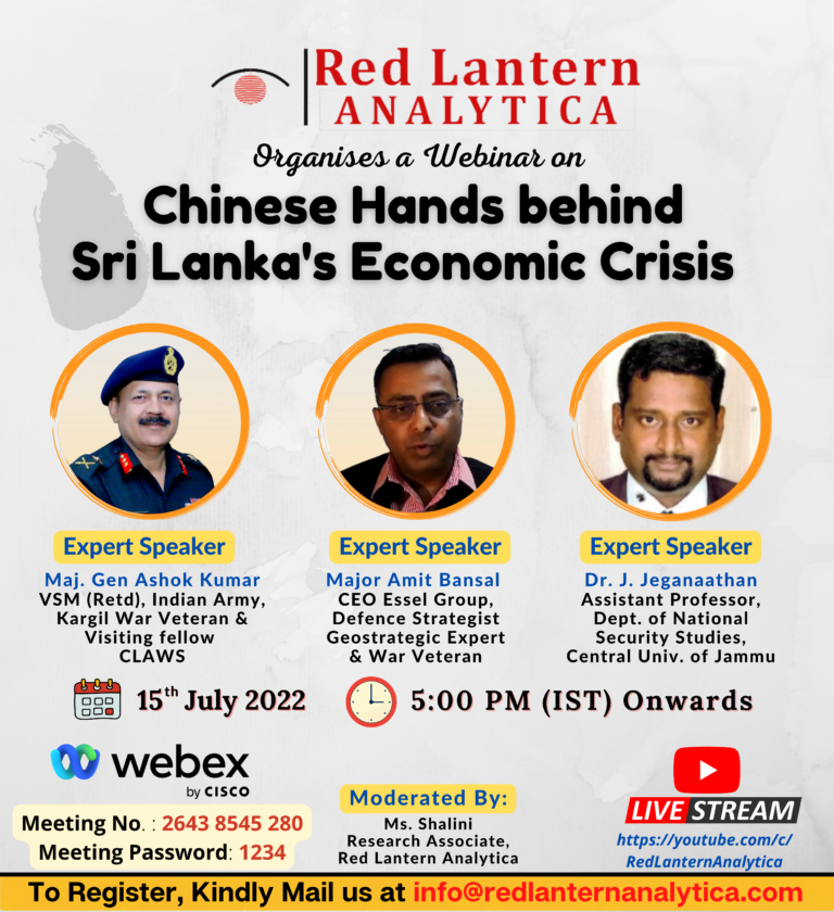 Press Release – Red Lantern Analytica webinar on ‘Chinese Hands behind Sri Lanka’s Economic Crisis’