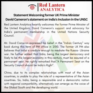 Statement Welcoming former UK Prime Minister David Cameron’s statement on India’s Inclusion in the UNSC